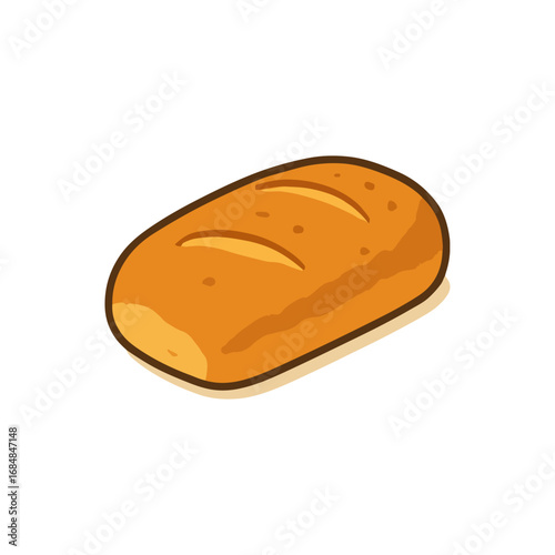Ciabatta Bread Isolated on White Background