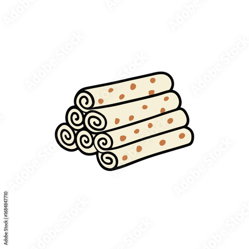 Lefse Isolated on White Background