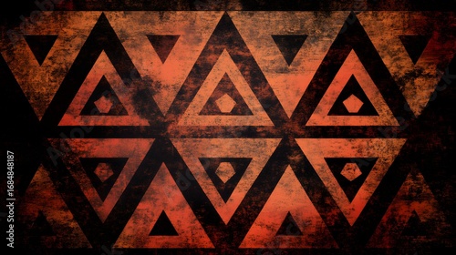 Vibrant Tiger Faces Displayed in a Symmetrical Pattern, Animal Art, Graphic Illustration, Black Background, Close-Up View