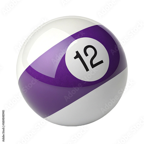pool ball number  twelve on transparent background