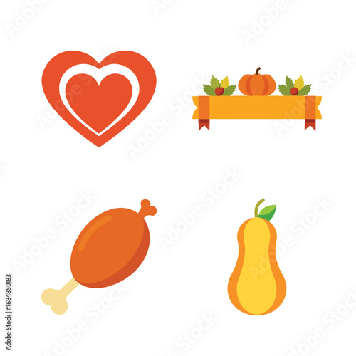 Vector bundle of thanksgiving holiday elements.