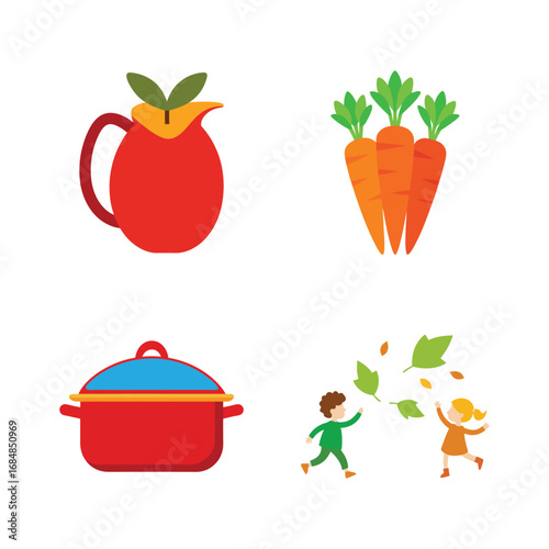 Thanksgiving celebration elements vector bundle.