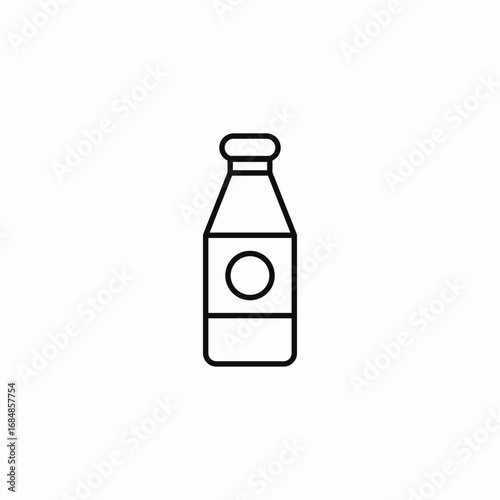 bottled milk drink icon sign vector