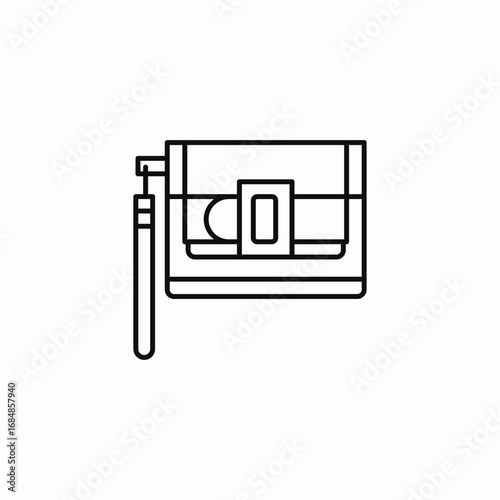 clutch purse wristlet icon sign vector