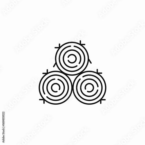 hay bales stacked pyramid icon sign vector