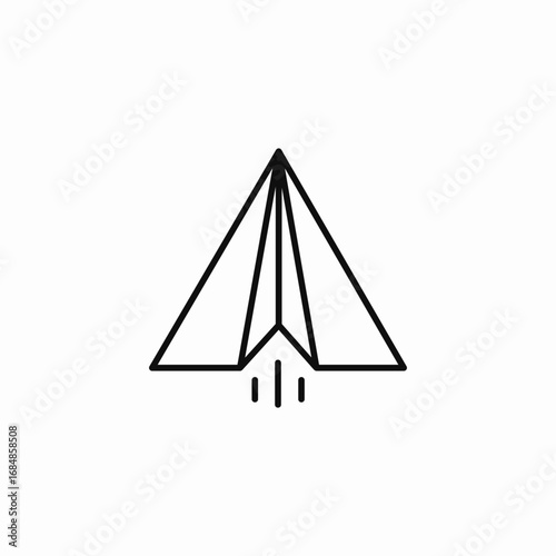 paper airplane flying up icon sign vector