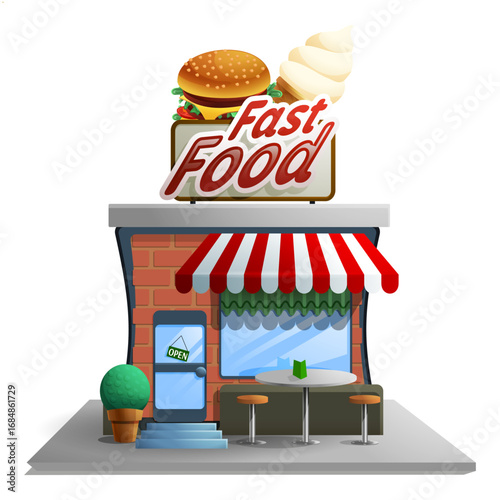 vector illustration of fast food shop