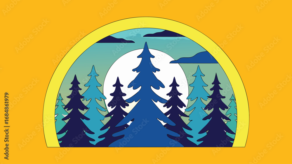 Obraz premium pine-forest-silhouette-vector (1)