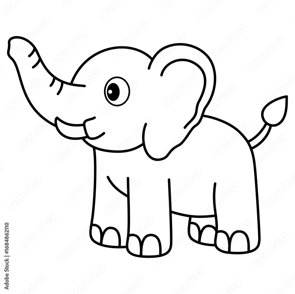 Obraz premium elephant cartoon outline