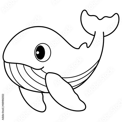 whale cartoon outline