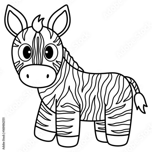zebra cartoon outline