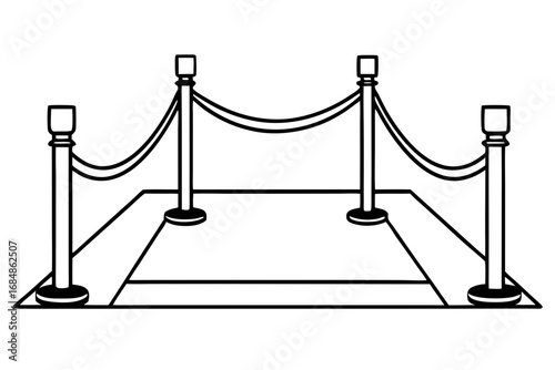 Red Carpet with Golden Star and Ropes