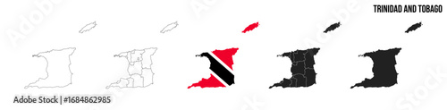 trinidad and tobago map set. Vector EPS 10