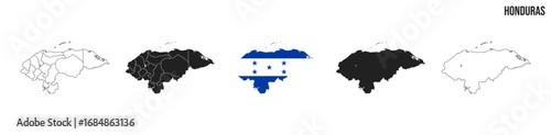 Honduras map set. Vector EPS 10