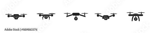 Drone icon set. quadrocopter set. vector EPS 10