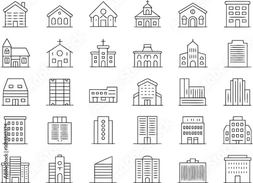 Modern architectural building design with geometric elements
