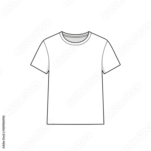 Clean white short sleeve crew neck t shirt isolated on black background with copy space