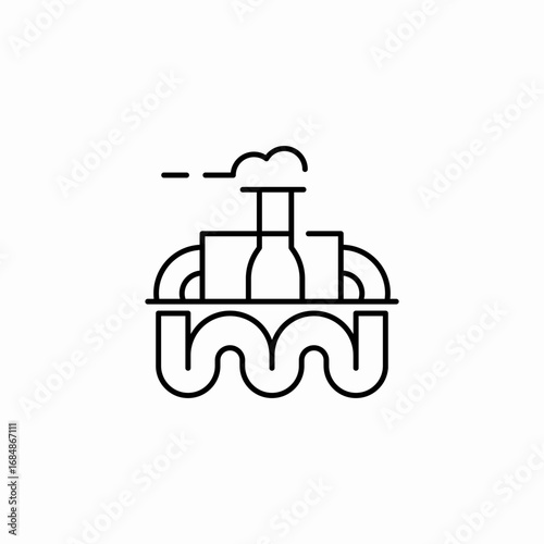 geothermal power plant icon sign vector