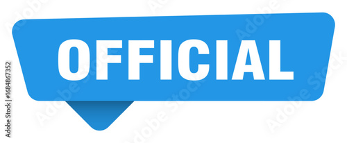 official sticker. official blue sign isolated on transpatent background