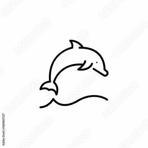jumping dolphin icon sign vector