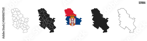 Serbia map set. Vector EPS 10