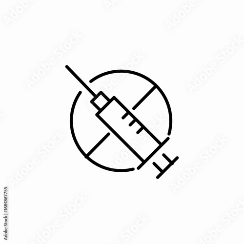 no vaccine shot icon sign vector