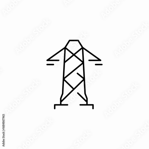 power line tower icon sign vector