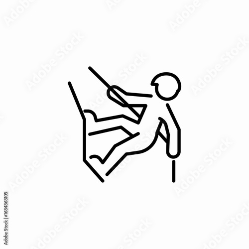 rock climbing harness icon sign vector