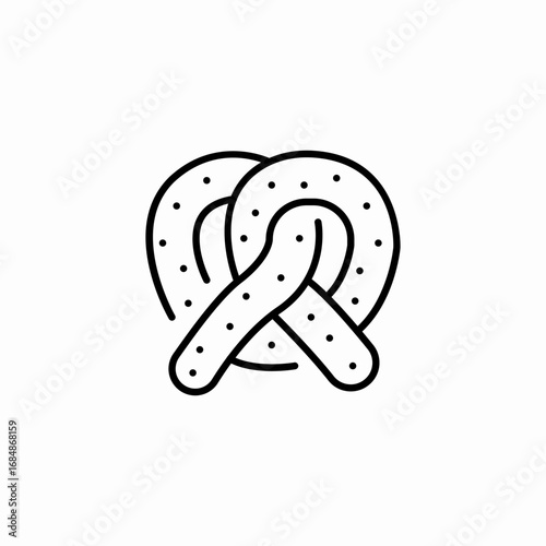 salted pretzel snack icon sign vector