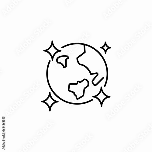 sparkling clean globe icon sign vector