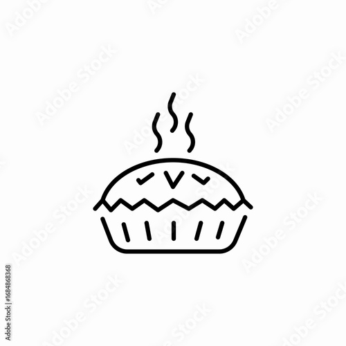 steaming hot pie icon sign vector