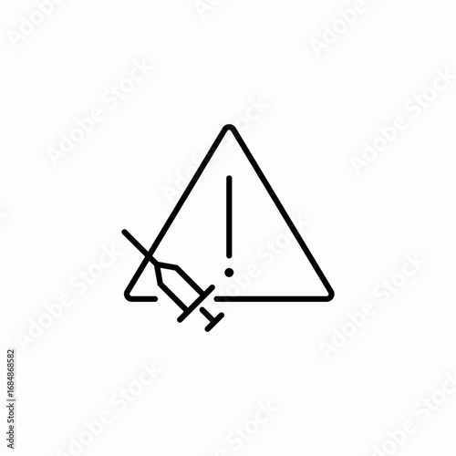 vaccine safety warning icon sign vector