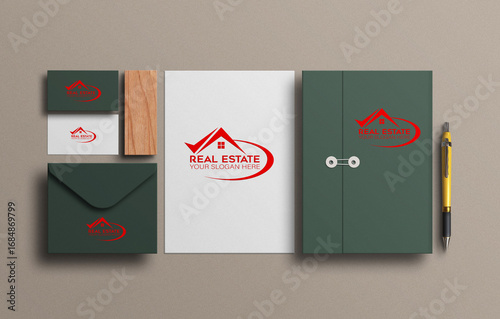Luxury, monogram, home , company, business, logo design and mockup	