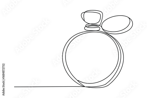 Continuous One-Line Vector Drawing of a Perfume Bottle for Beauty and Scent. Editable Stroke.