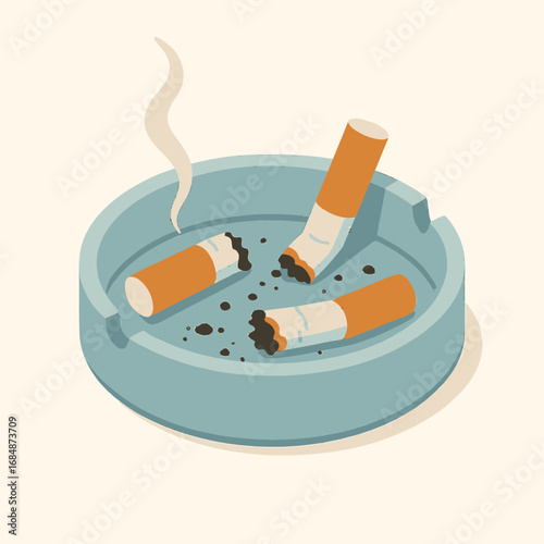 illustration of cigarette in ashtray