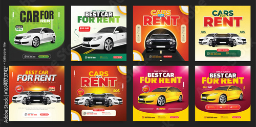 Car Rental Service Social Media Post Banner Template