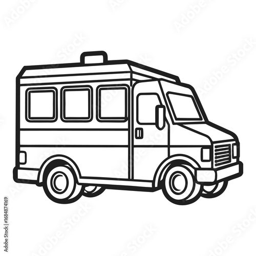 Wallpaper Mural Ambulance van emergency medical service vehicle transportation illustration simple outline drawing for healthcare and rescue vector Torontodigital.ca