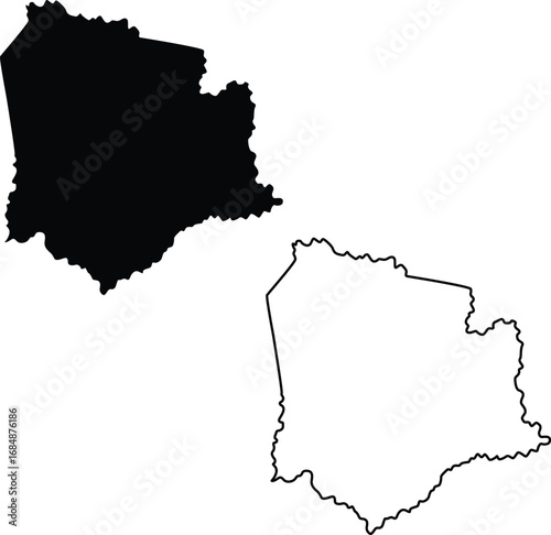 Map of Knott County Kentucky USA Silhouette Flat and Outline Design
