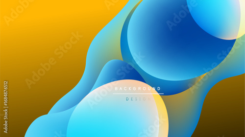 Abstract fluid shapes, vibrant colors blend. Dynamic composition, modern design elements present. Background suggests energy, movement.