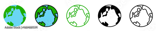 シンプルな地球のアイコンイラスト