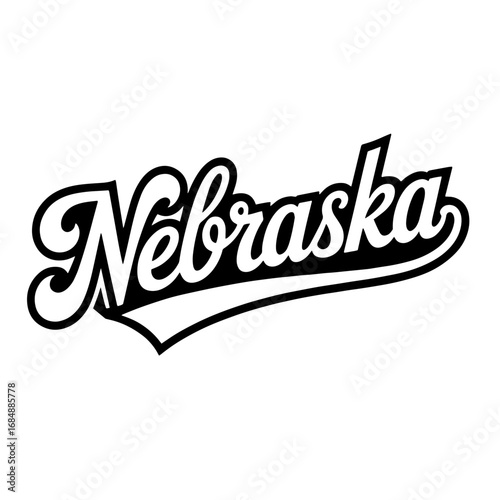 Creative representation of Nebraska featuring iconic landscape and celestial elements in a striking design