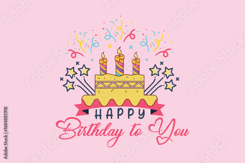 Happy birthday wish template vector