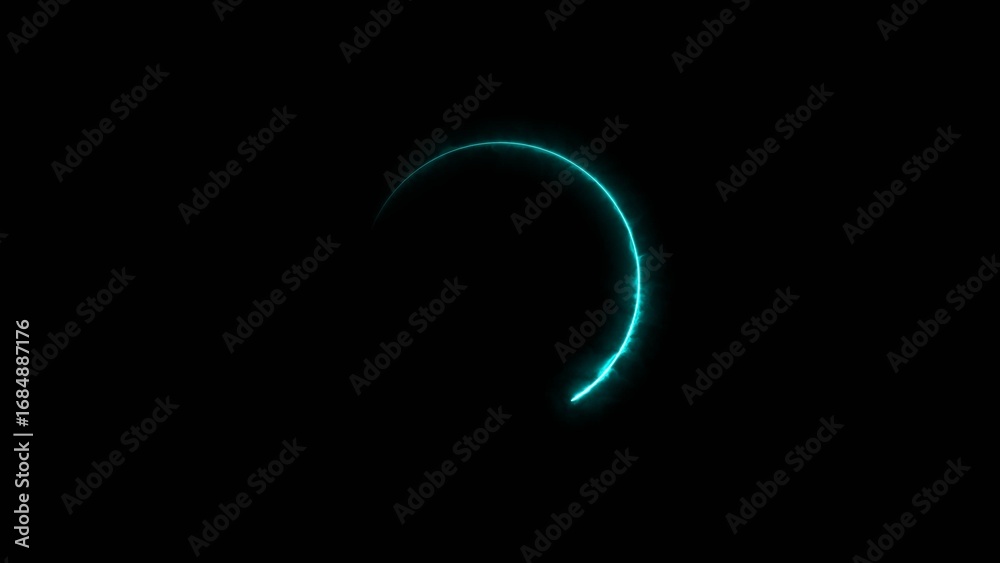 Naklejka premium circle loading ber 4k illustration neon light on black background.