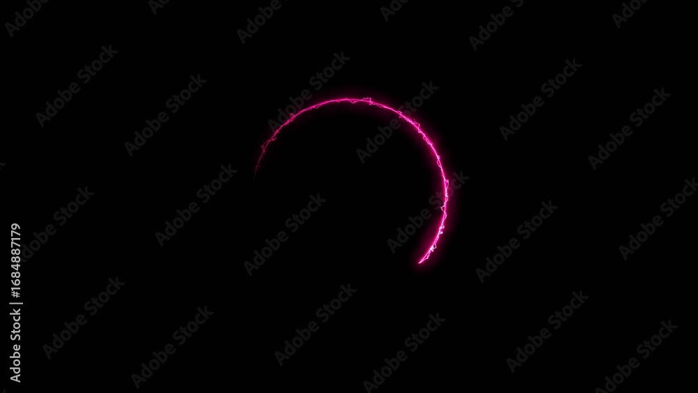 Fototapeta premium circle loading ber 4k illustration neon light on black background. 