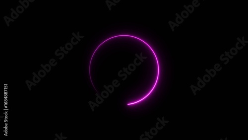 Obraz na płótnie circle loading ber 4k illustration neon light on black background. 