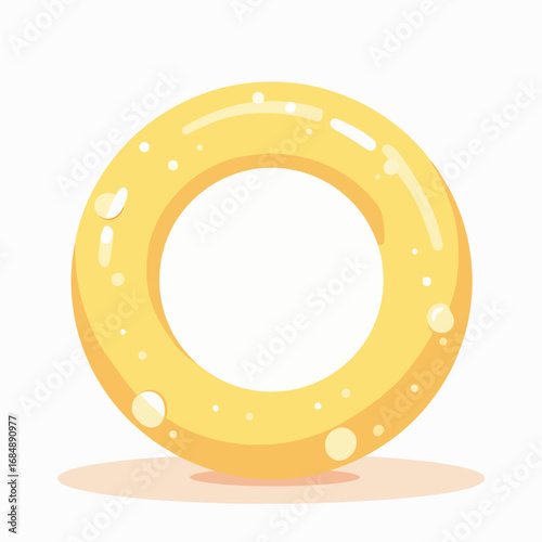 Yellow inflatable ring for swimming pool. Summer pool accessory for kids and adults. Fun inflatable ring for water activities.