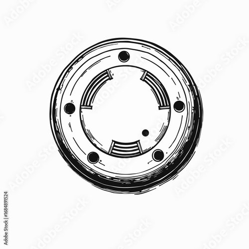 Smoke detector battery replacement sketched simply. Smoke detector as symbol home safety. Simple replacement ensures security in household, which is associated with safety in case of a house fire,