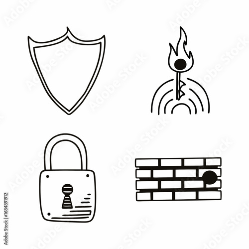 This editable line icon set represents modern information technology concepts including IT management, big data, data analytics, cybersecurity, artificial intelligence, and digital transformation. 
