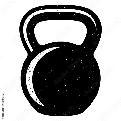 Vintage Style Kettlebell Vector Graphic. Black and White Illustration of a Weight for Fitness, Gym, and Strength Training.