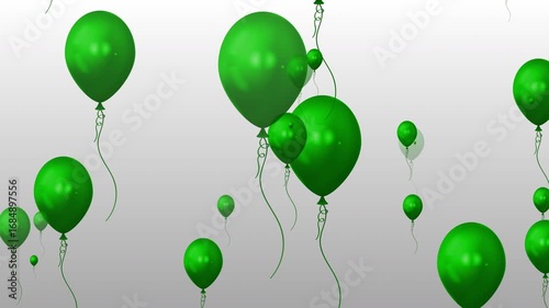 Green Balloons Floating Animation